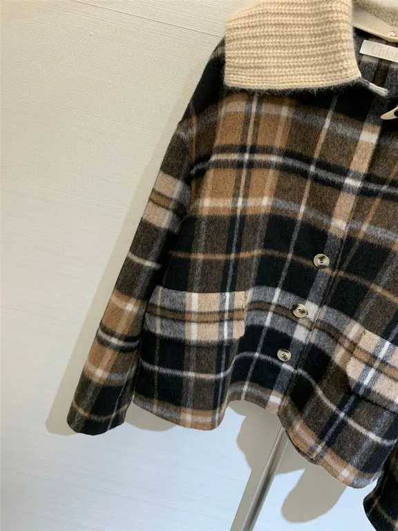 Chloé checked cashmere coat